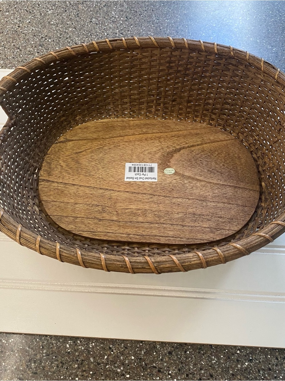 Stonewall Kitchen Nantucket Oval Medium Basket Colonial Woven Server 14x11 Brown